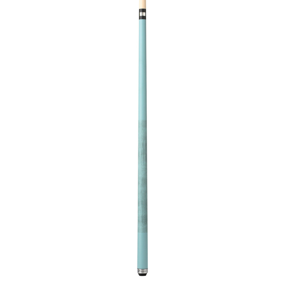 Players Sky Blue Matte Cue with Embossed Leather Wrap