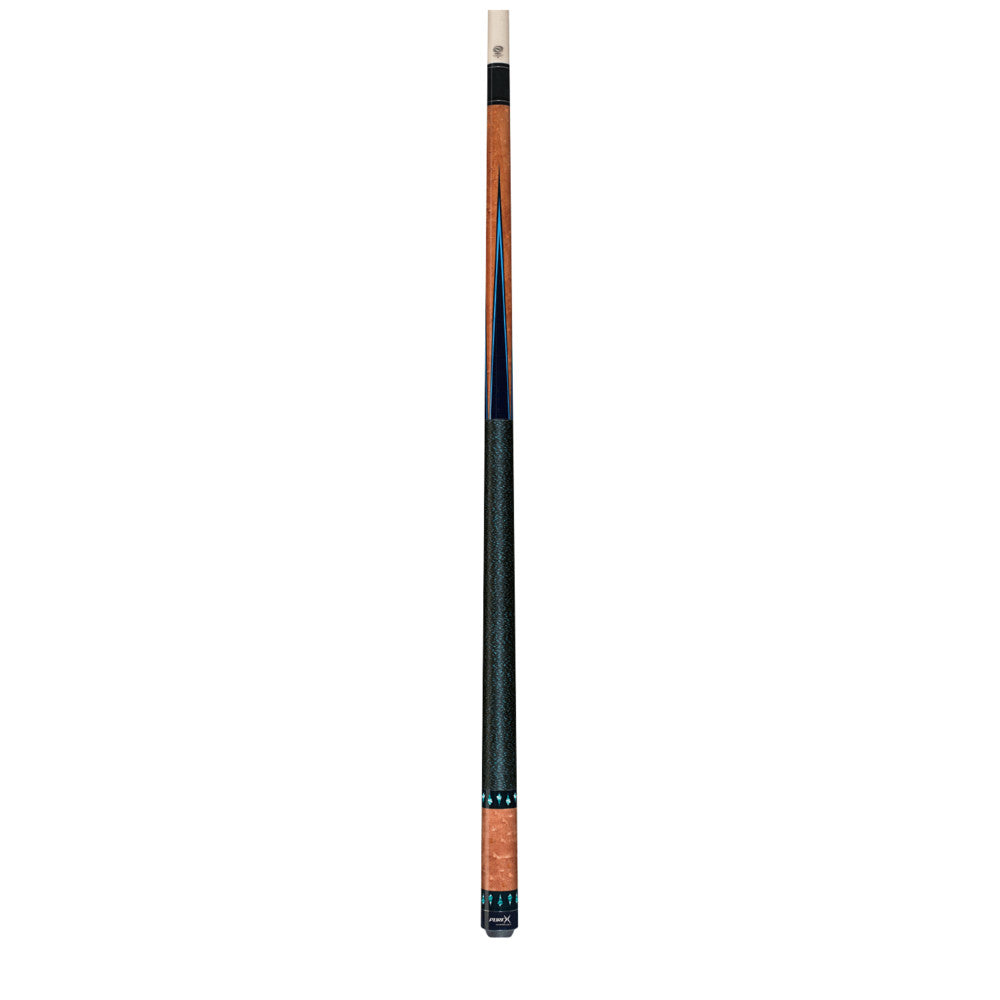 Pure X Birdseye Maple & Black/Turquoise Points Cue with Black Linen Wrap