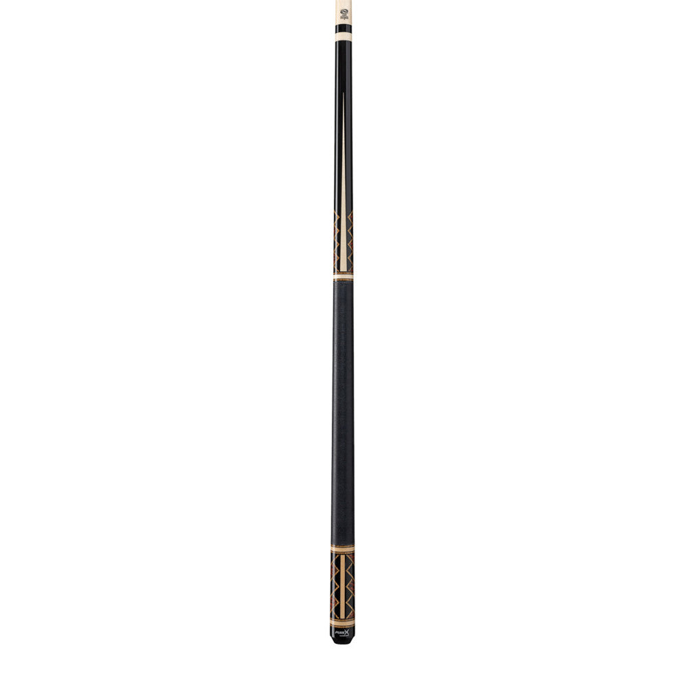 Pure X Midnight Black/Natural Maple and Bocote/Thuya Burl Cue with Black Linen Wrap