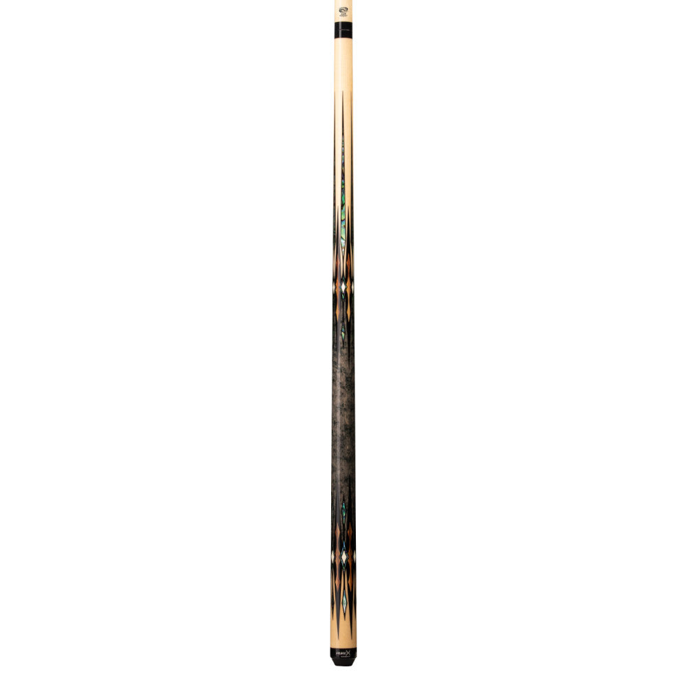 Pure X Natural Birdseye & Grey Stained Zebrawood with Bacote Wrapless Cue