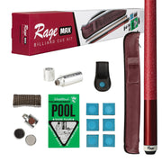 Rage Pre-Packed Max Billiard Cue Kit, Burgundy