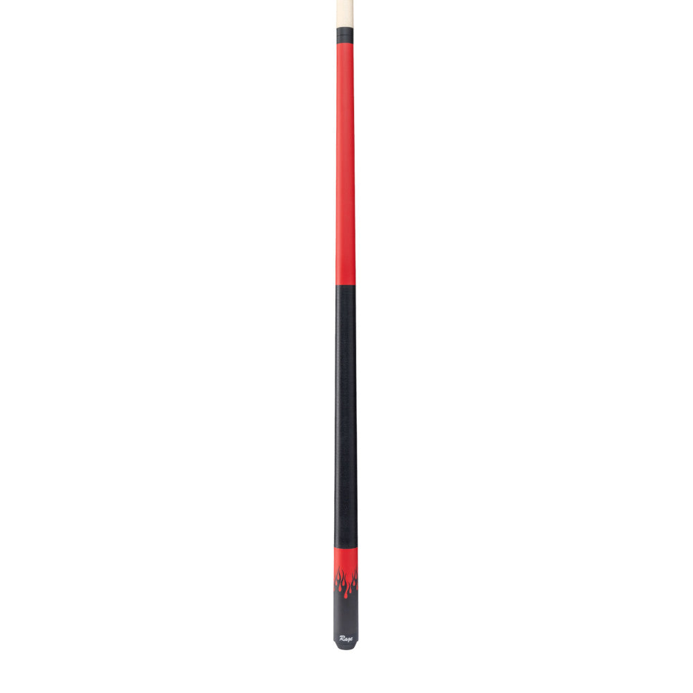 Rage Orange Flames Cue with Black Linen Wrap