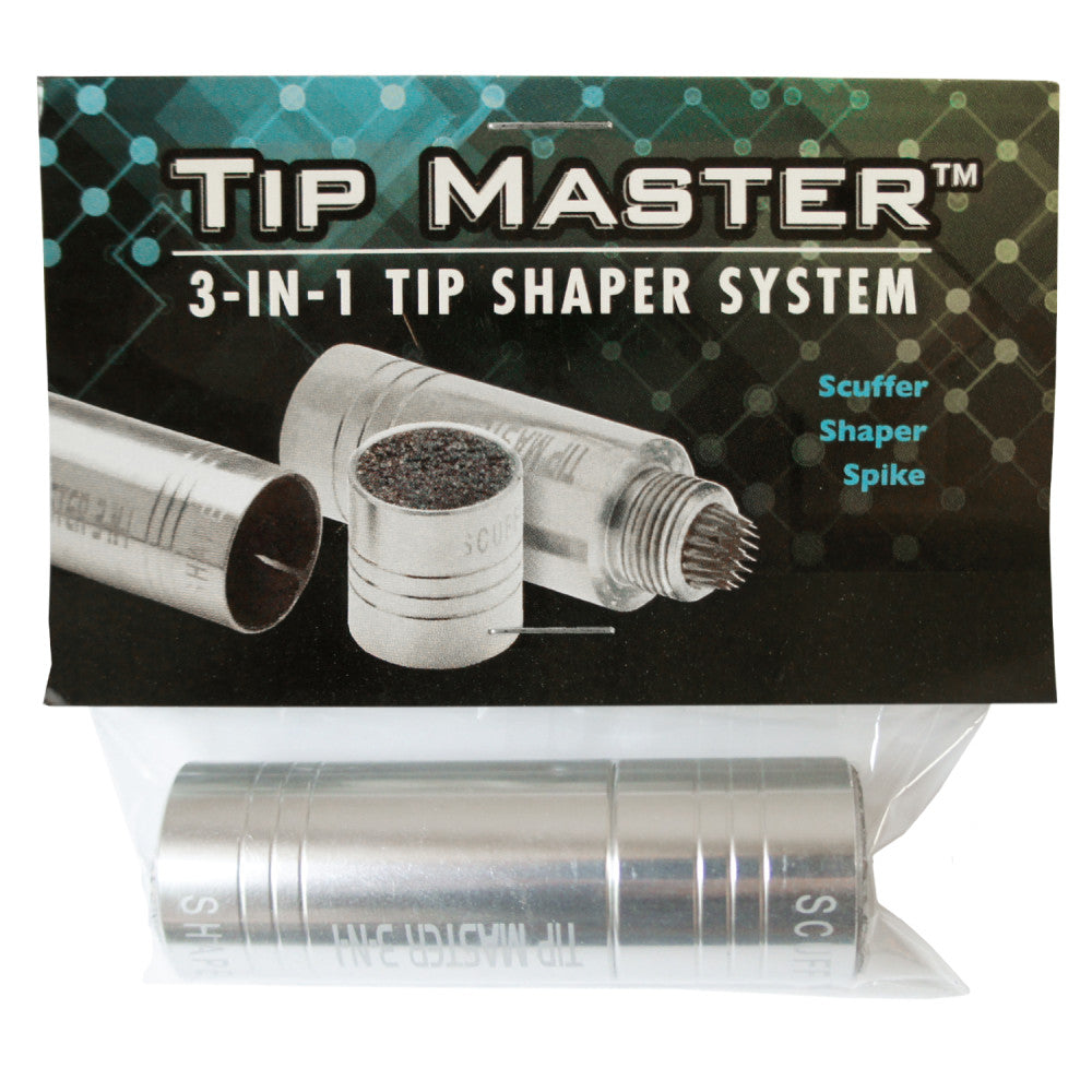 TipMaster 3-in-1 Aluminum Pool Cue Tip Tool, Silver