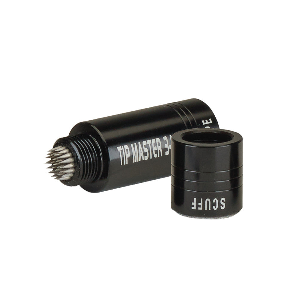 TipMaster 3-in-1 Aluminum Pool Cue Tip Tool, Black