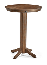 Traditional Pub Table - Rustic Dark Brown with USB Port - 30"L x 30"W x 42"H