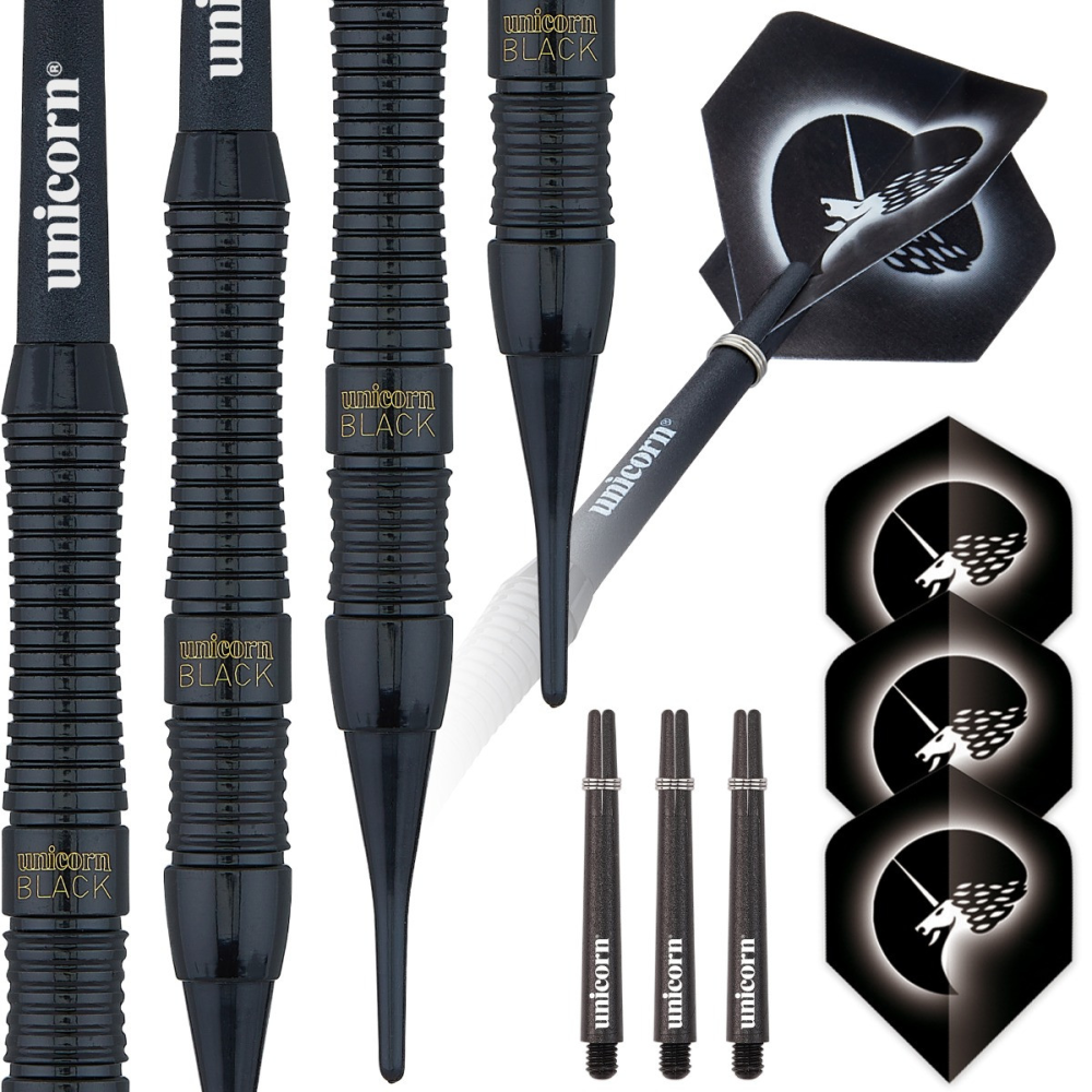 Unicorn Core Plus Black Brass Style 2 Soft Tip Dart Set, 18g