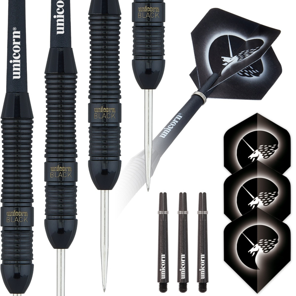 Unicorn Core Plus Black Brass Style 2 Steel Tip Dart Set, 22g
