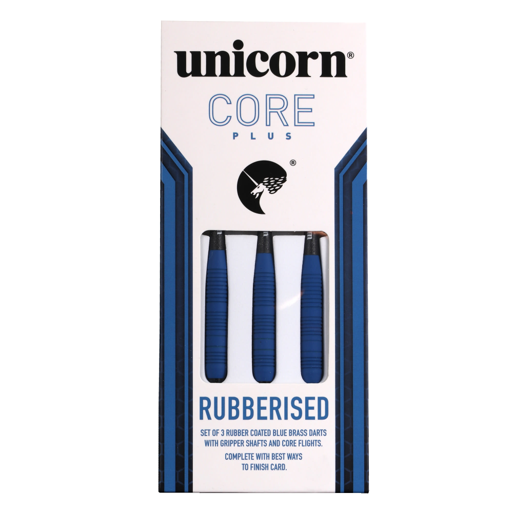 Unicorn Core Plus Blue Rubberised Steel Tip Dart Set, 23g