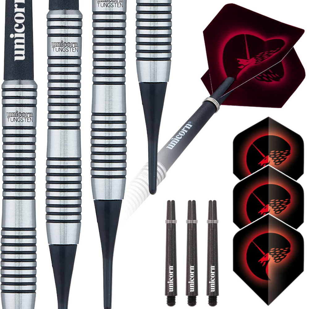 Unicorn Core Plus Tungsten Style 2 Soft Tip Dart Set - 70% Tungsten, 20g