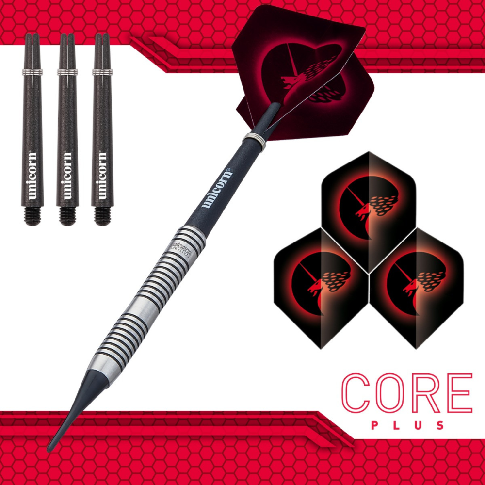 Unicorn Core Plus Tungsten Style 2 Soft Tip Dart Set - 70% Tungsten, 20g