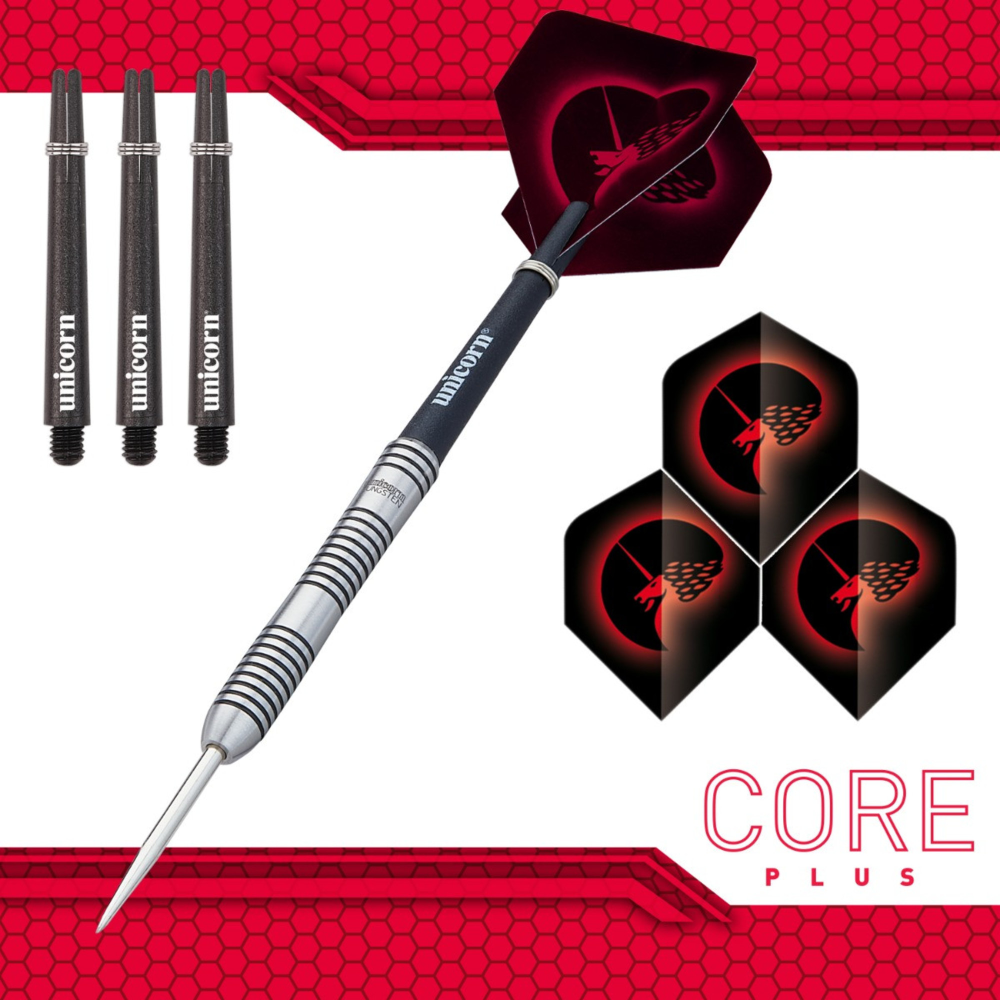 Unicorn Core Plus Tungsten Style 2 Steel Tip Dart - 80% Tungsten, 22g