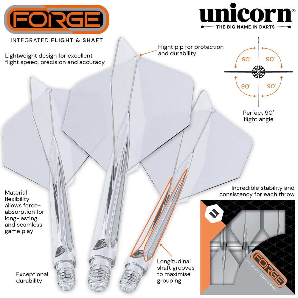 Unicorn Forge Integrated Flight and Shaft, Medium Clear