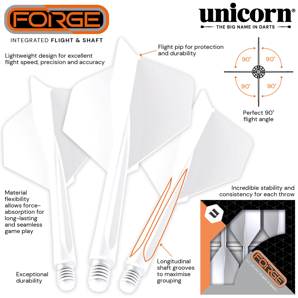 Unicorn Forge Integrated Flight and Shaft, Medium White