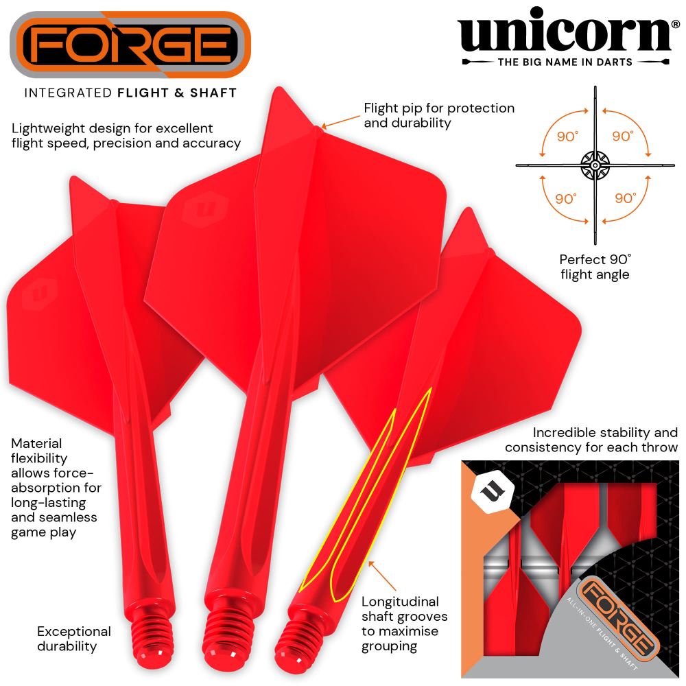 Unicorn Forge Integrated Flight and Shaft, Medium Red