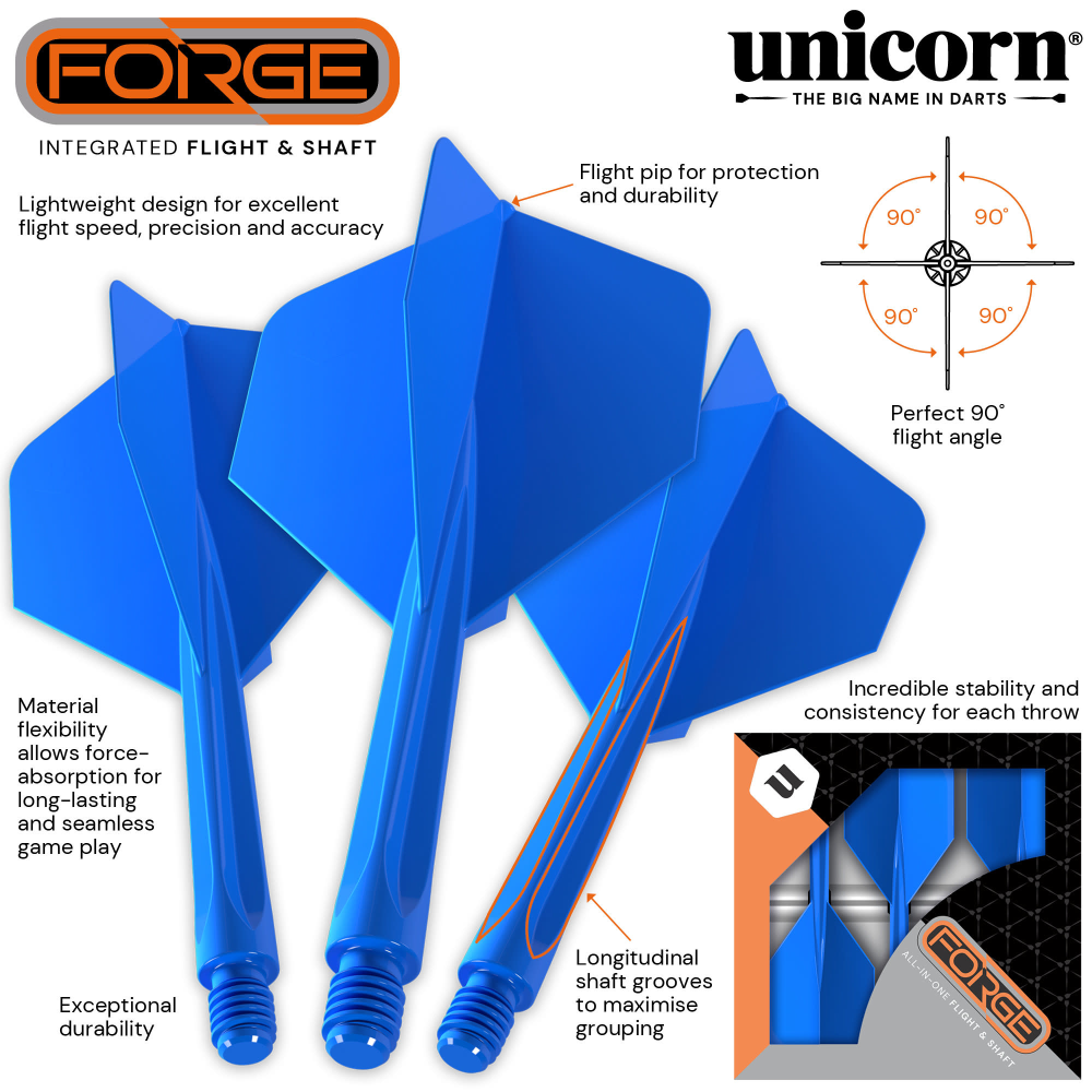 Unicorn Forge Integrated Flight and Shaft, Medium Blue