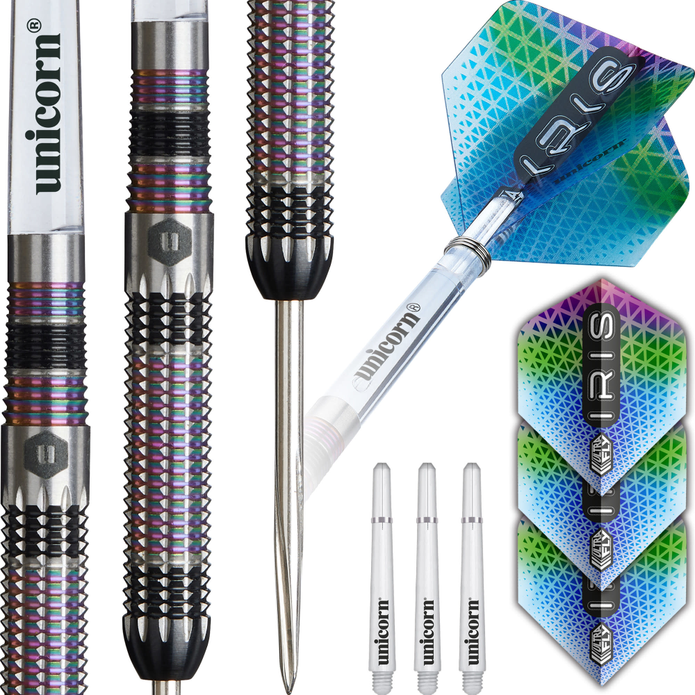 Unicorn Iris Steel Tip Dart Set - 90% Tungsten, 24g
