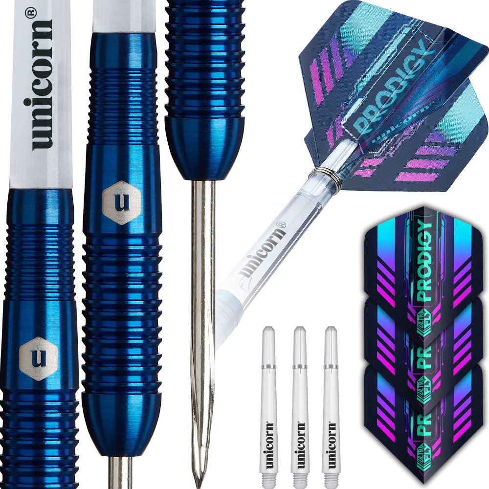 Unicorn Prodigy 02 Steel Tip Dart Set - 95% Tungsten, 27g