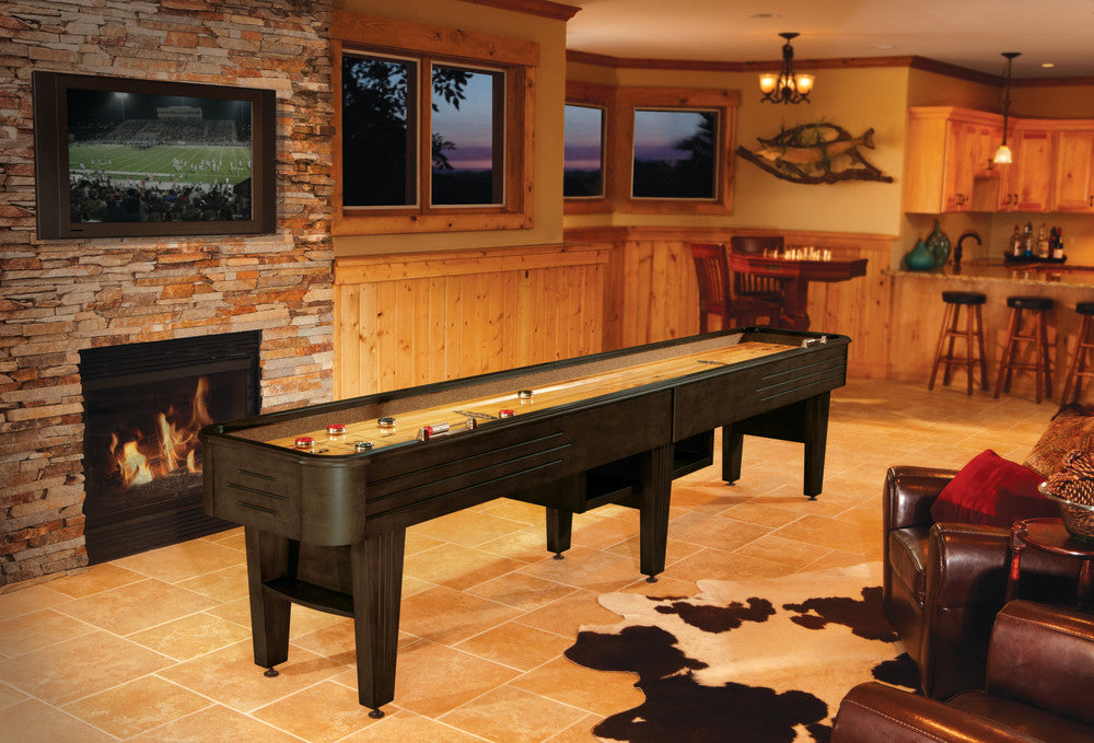 Andover 14' Espresso 2 PC Playfield, Shuffleboard Table - 171.5"L x 29.9"W x 32.3"H