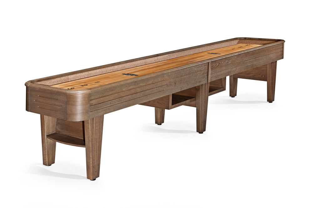Andover 14' Rustic Dark Brown 2 PC Playfield, Shuffleboard Table - 171.5"L x 29.9"W x 32.3"H
