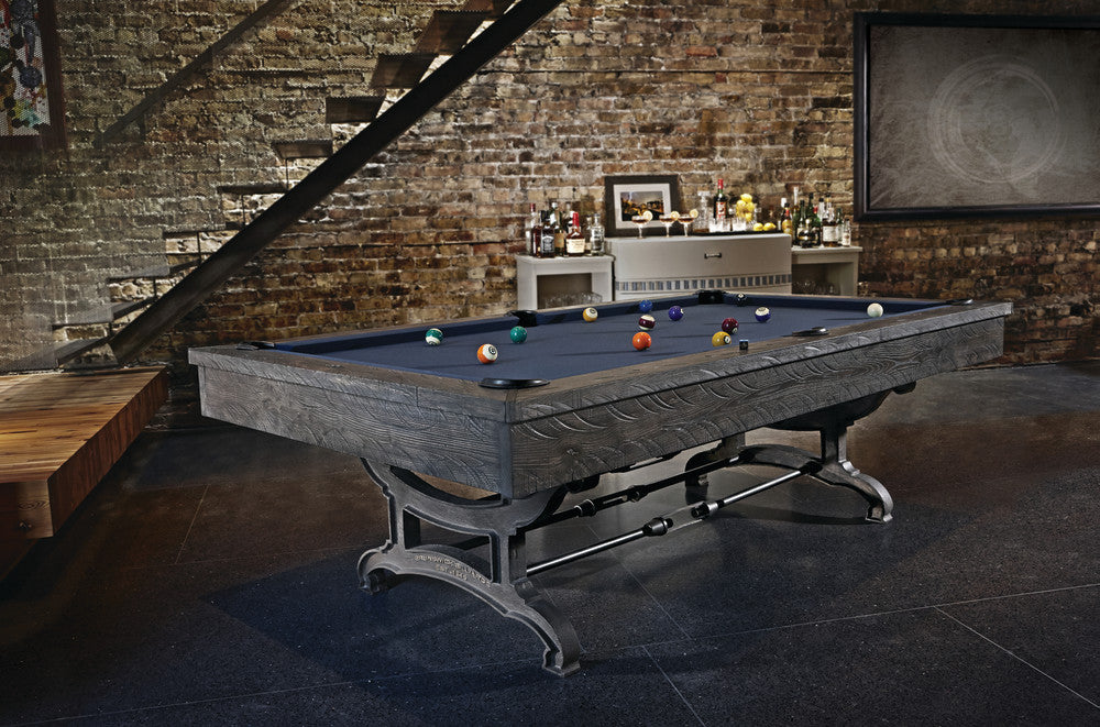 Birmingham 8' Charcoal, Pool Table - 102"L x 58"W x 32"H