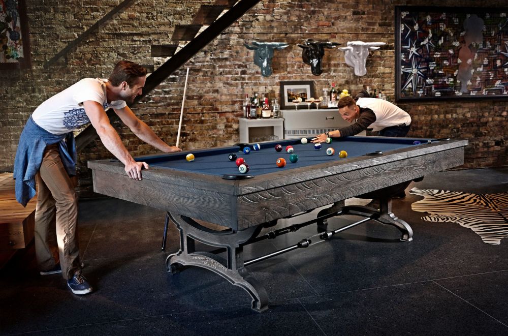 Birmingham 9' Charcoal, Pool Table - 102"L x 58"W x 32"H