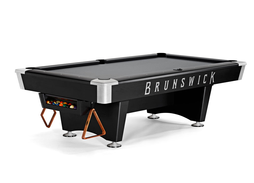 Black Wolf Pro 7' Matte Black with Pocket, Pool Table - 89.25"L x 51.25"W x 32"H