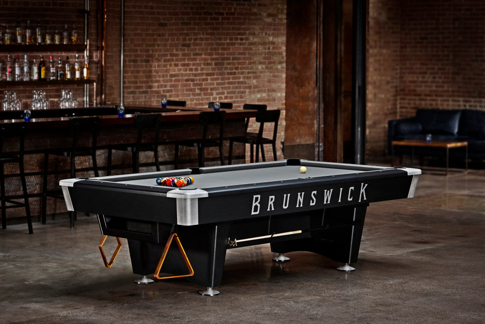 Black Wolf Pro 7' Matte Black with Gully, Pool Table - 89.25"L x 51.25"W x 32"H