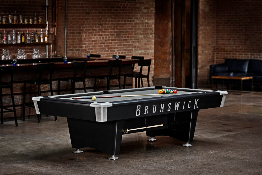 Black Wolf Pro 8' Matte Black with Pocket, Pool Table - 101.25"L x 57.25"W x 32"H