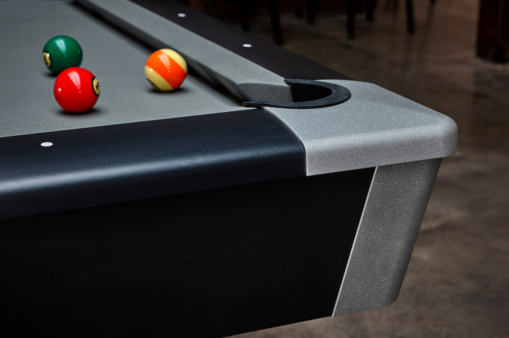 Black Wolf Pro 8' Matte Black with Gully, Pool Table - 101.25"L x 57.25"W x 32"H