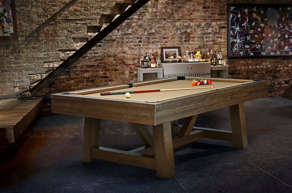 Botanic 8' Rustic Dark Brown, Pool Table - 88.5"L x 50.5"W x 32"H