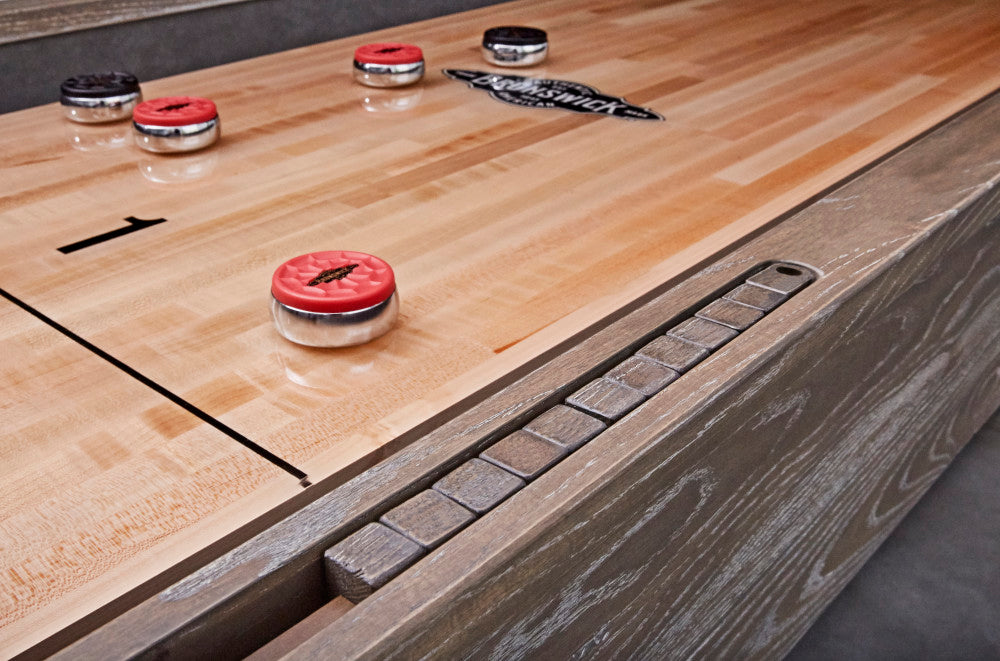 Brixton 14' Driftwood 2 PC Playfield, Shuffleboard Table - 171.5"L x 29.9"W x 32.3"H