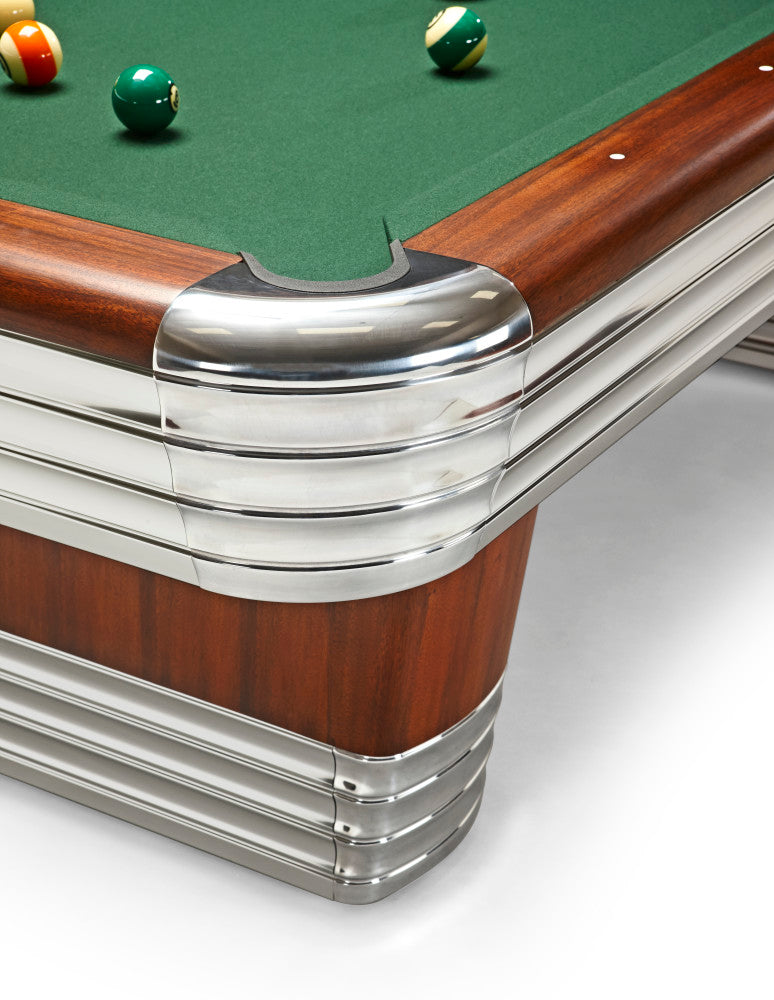 Centennial 9' Rosewood Chrome Drop Pocket, Pool Table - 113"L x 63"W x 32"H
