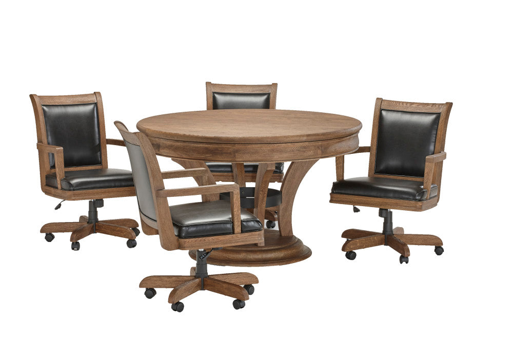 Centennial Classic Game Table Chairs - Rustic Dark Brown (Set of 2)