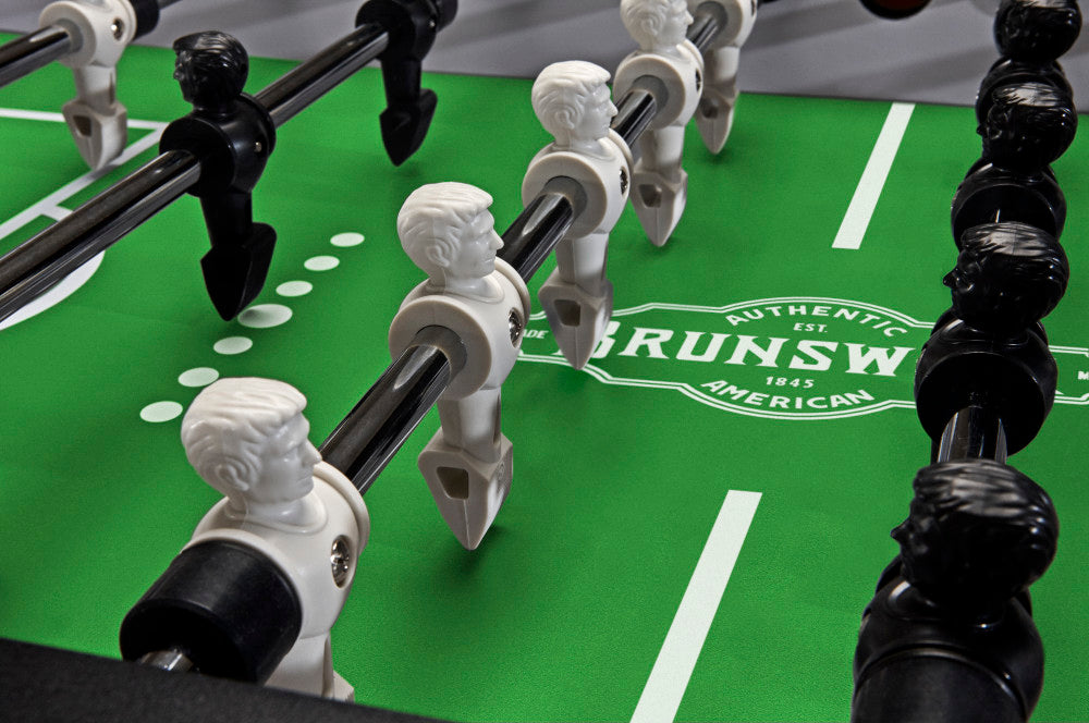 Corner Kick Foosball Table - Weathered Oak - 55.6"L x 54.9"W x 35.5"H