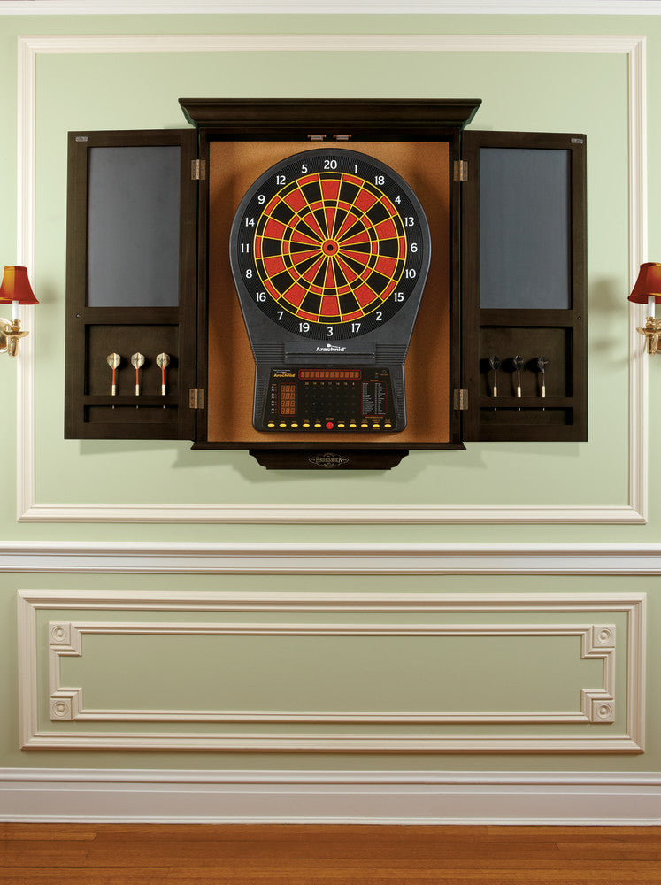 Dart Board Cabinet - Espresso - 37"L x 28.4"W x 6.3"D