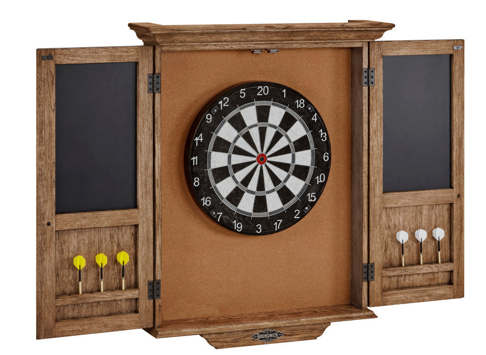 Dart Board Cabinet - Rustic Dark Brown - 37"L x 28.4"W x 6.3"D