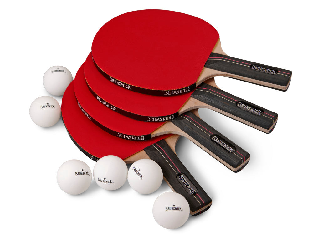 Paddle & Ball Set (Red & Black) 4 paddles/6 balls