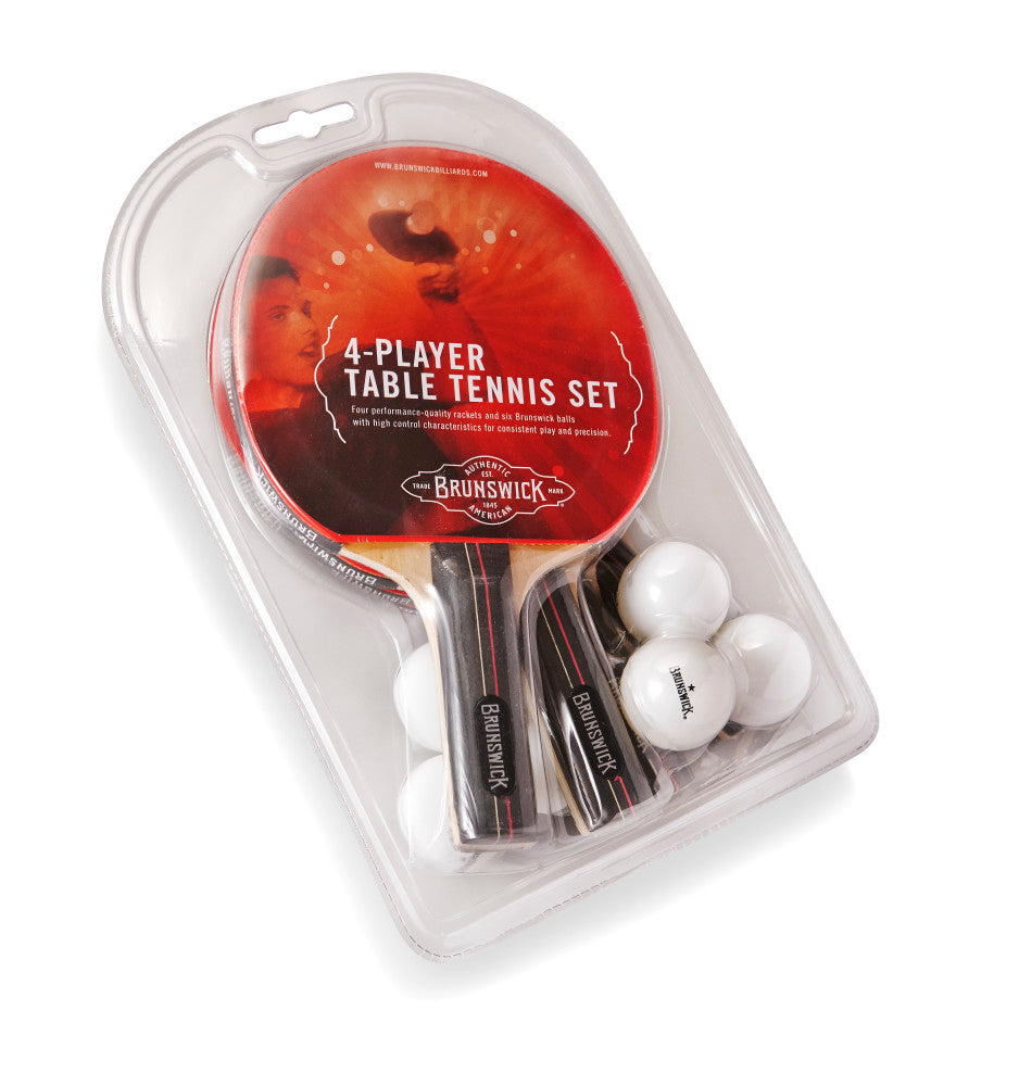 Paddle & Ball Set (Red & Black) 4 paddles/6 balls