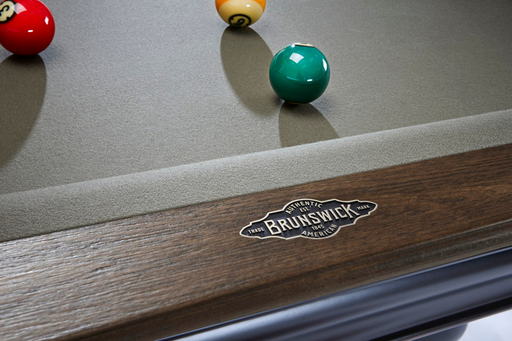 Glenwood 8' Two Tone MB /Coffee with Tapered Leg - Shield Pockets , Pool Table - 98.5"L x 54.5"W x 32"H