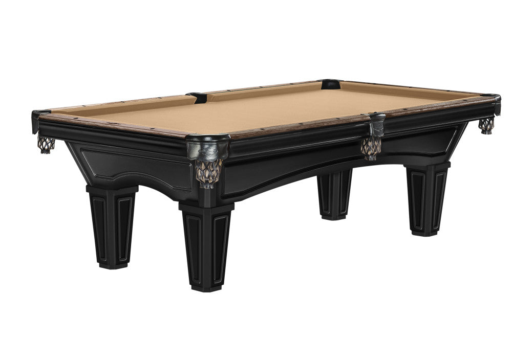 Glenwood 8' Coffee with Tapered Leg - Shield Pockets, Pool Table - 98.5"L x 54.5"W x 32"H