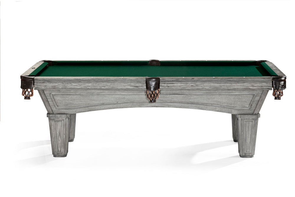 Glenwood 8' Rustic Grey with Tapered Leg - Shield, Pool Table - 98.5"L x 54.5"W x 32"H