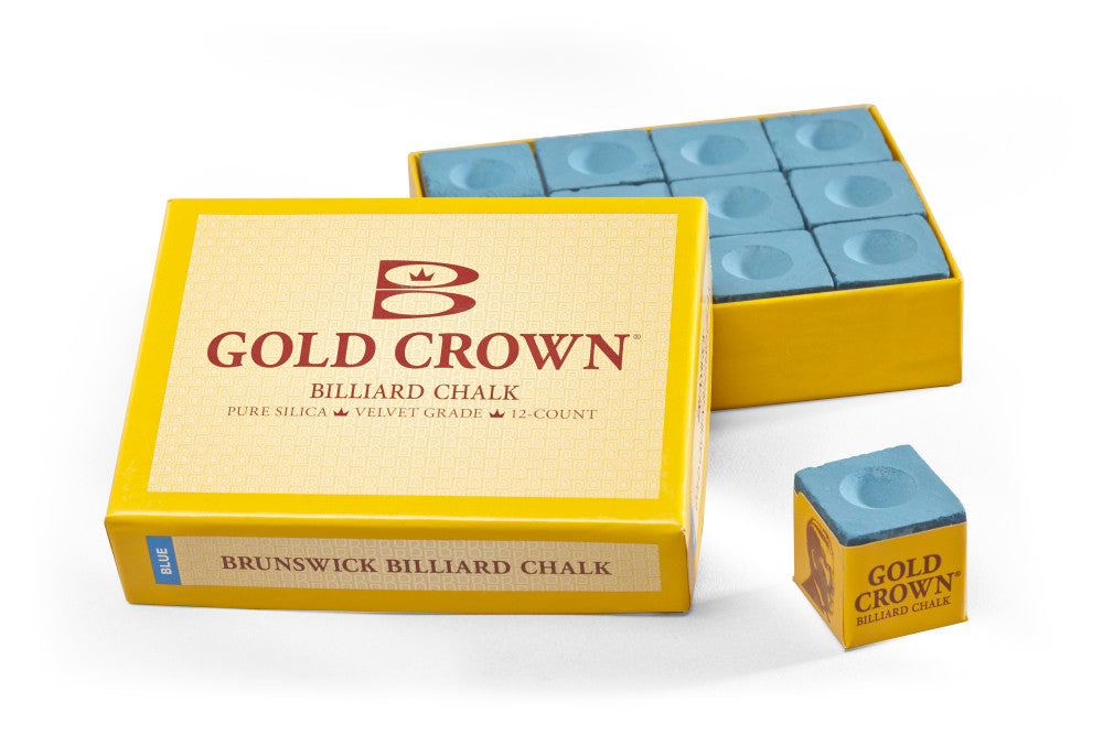 Gold Crown 12 Piece Billiard Chalk - Blue