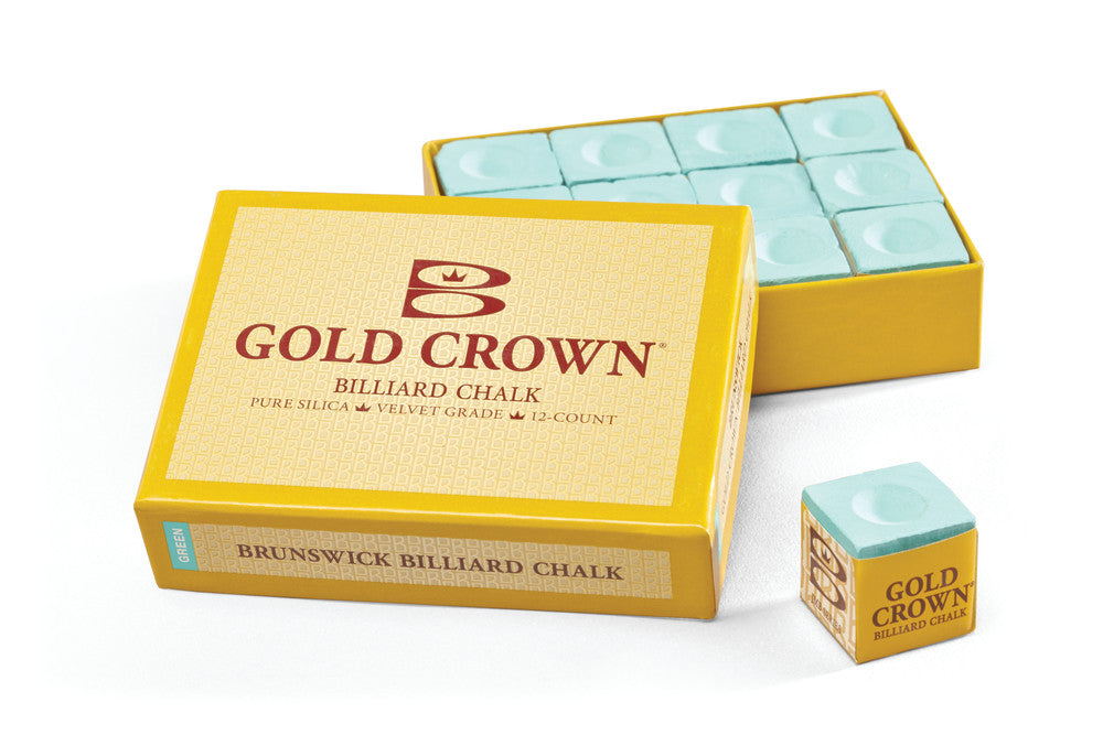 Gold Crown 12 Piece Billiard Chalk - Green