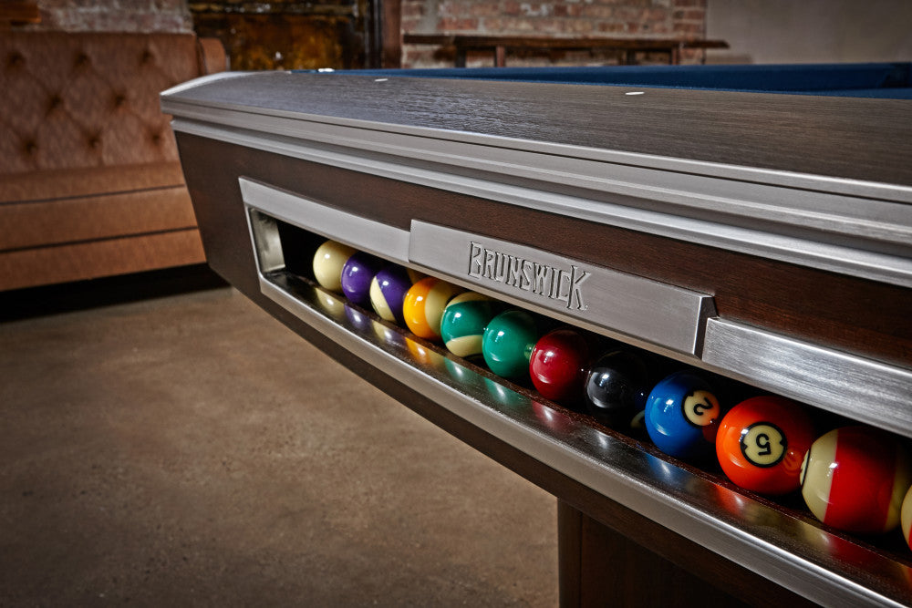 Gold Crown VI 9' Skyline Walnut / Espresso Two Tone Gully, Pool Table - 114.6"L x 64.8"W x 32.3"H