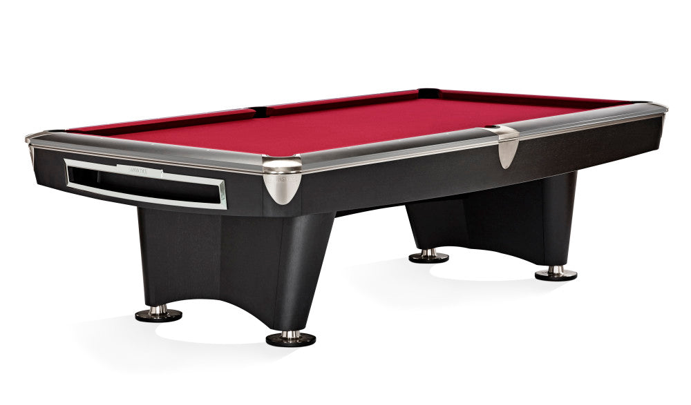 Gold Crown VI 9' Matte Black Gully, Pool Table - 114.6"L x 64.8"W x 32.3"H