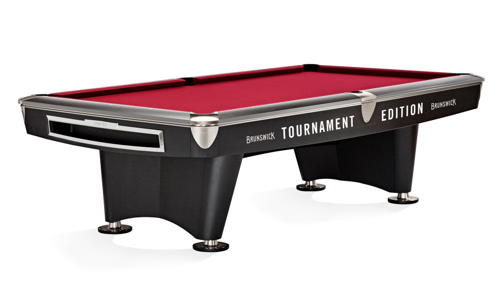 Gold Crown VI Tournament 9' Matte Black Gully , Pool Table - 114.6"L x 64.8"W x 32.3"H
