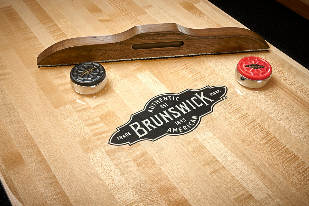 Parsons 12' Natural Dry Oak 2PC, Shuffleboard Table - 146.5”L x 31.9”W x 32.2”H