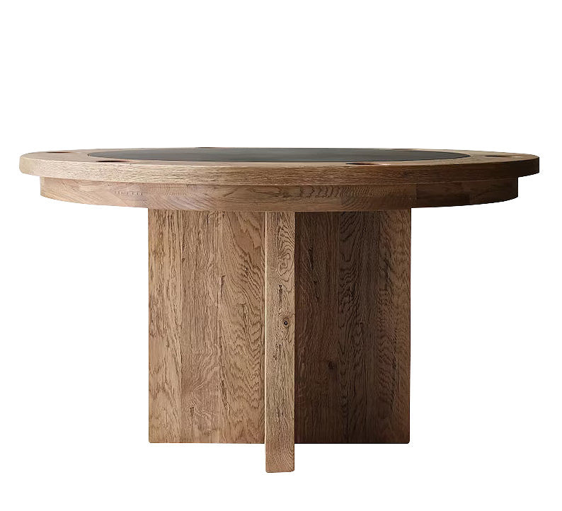 Parsons Poker Table Natural Dry Oak with Black Play Surface - 54"L x 54"W x 31"H