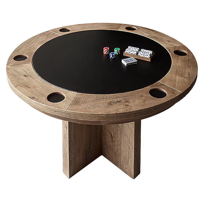 Parsons Poker Table Natural Dry Oak with Black Play Surface - 54"L x 54"W x 31"H