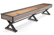 Premier 12' Weathered Oak, Shuffleboard Table - 145.9"L x 28.4"W x 32.1"H